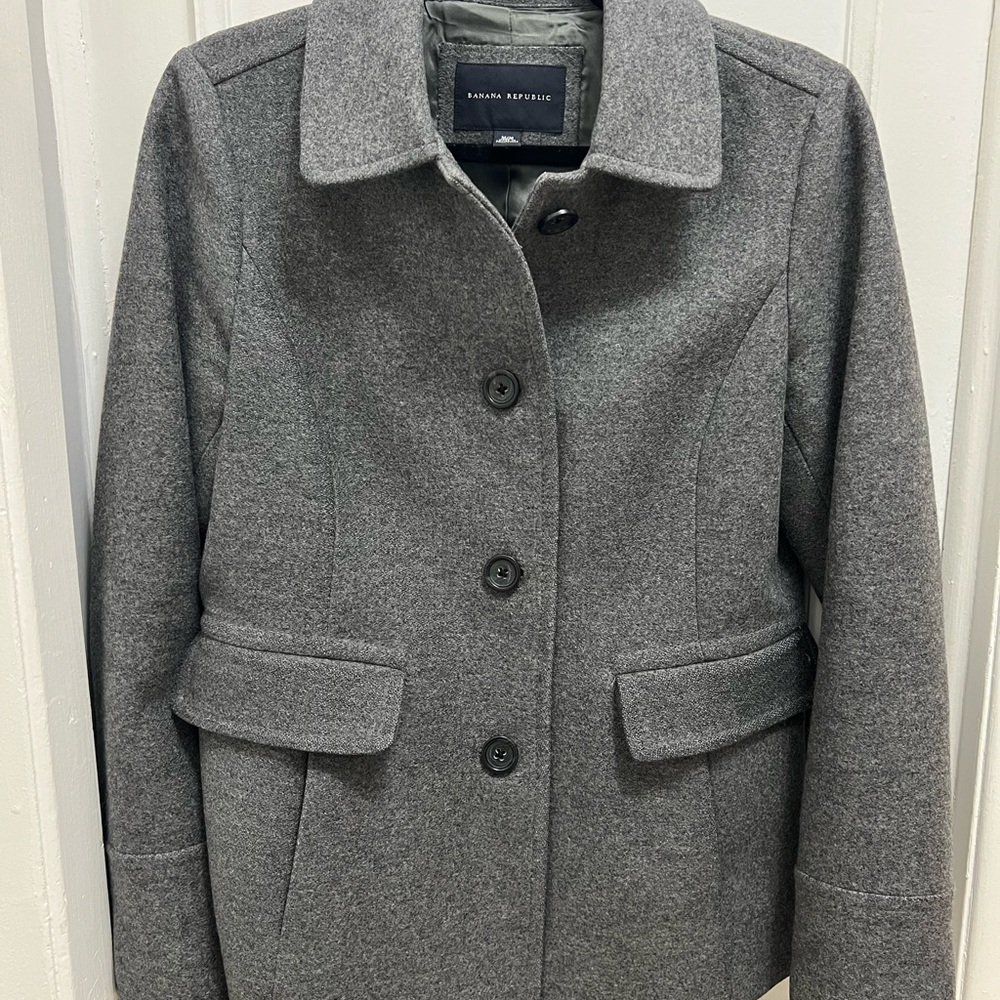 #025 Wool Blend Banana Republic Women's Grey Jacket